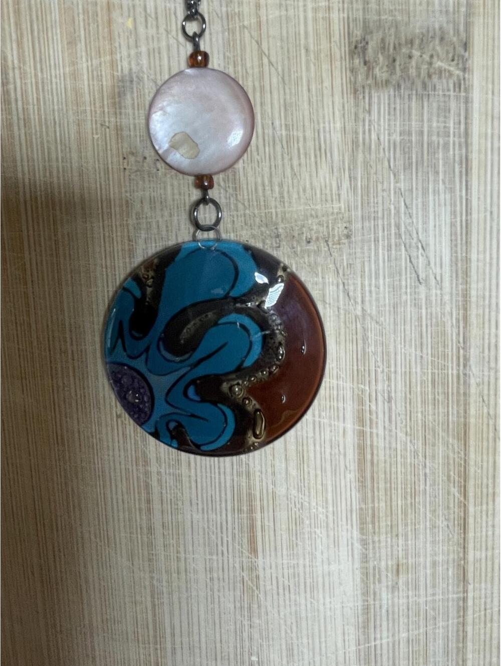 Vintage Boho Artisan Made Glass Necklace